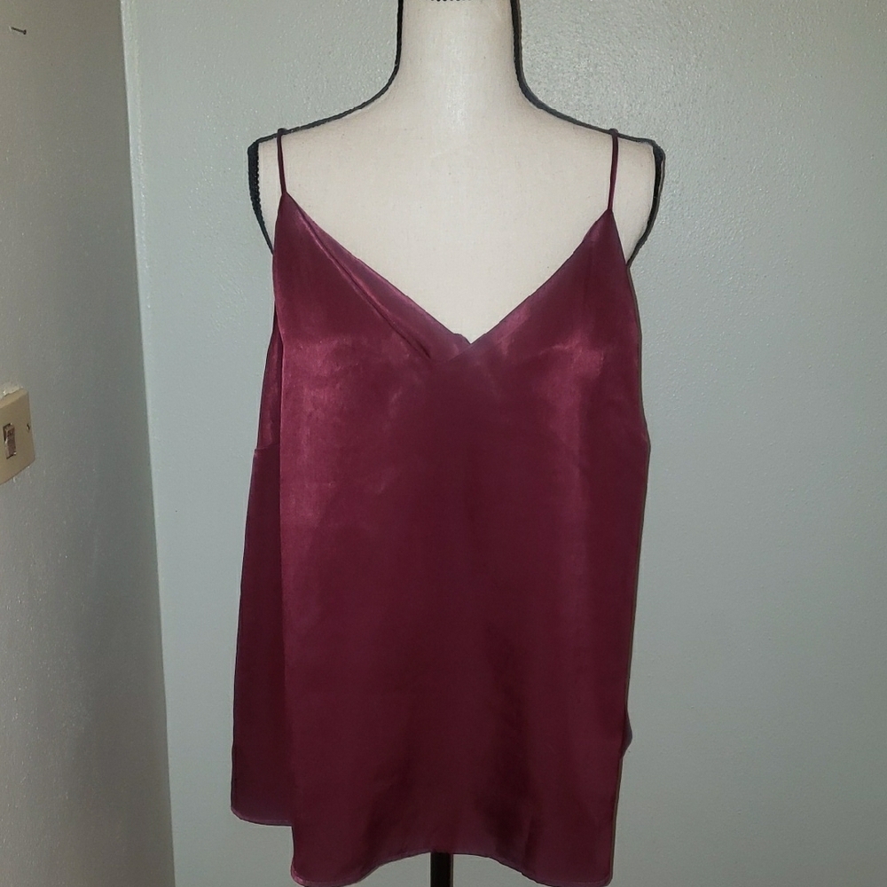 Elegant Burgundy Satin Camisole